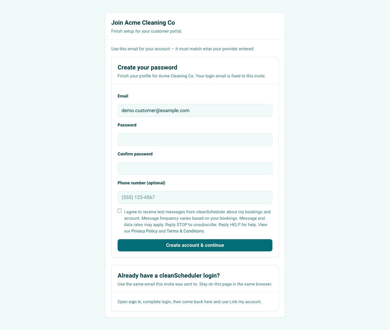Customer opt-in flow proof section in TCR documentation